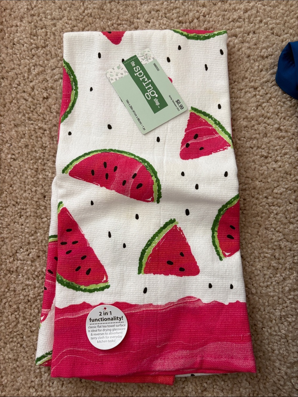 Watermelon Print Kitchen Towel - White & Pink